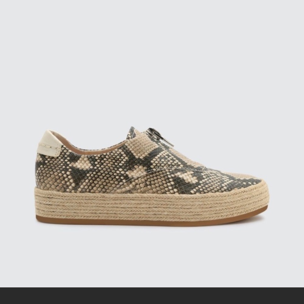 Dolce Vita Snakeskin Trae Zipper Espadrille Sneakers